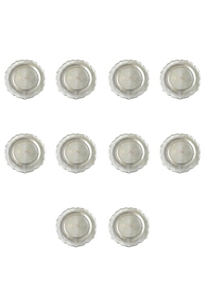 omeyva Plastik Sert Mika Şeffaf Tabak - Parti Sunum Yemek Tabağı - Yuvarlak -...