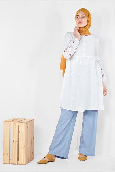 Alvina Flywheel Embroidered Tunic - 4986