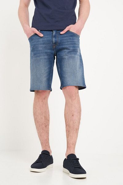 Lee Cooper Bermuda barbat din denim cu aspect decolorat