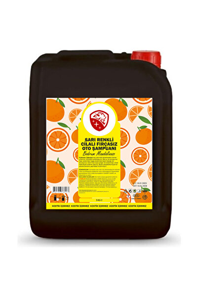 NEWMİX 5 Lt Cilalı Fırçasız Sarı Renkli Bodrum Mandalinası Oto Şampuanı