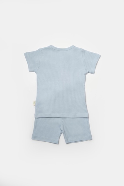BabyCosy Organic Wear Set tricou cu pantaloni Bamboo, blue, BabyCosy, 50%bumbac+50% bambus Marime: 3-6 luni