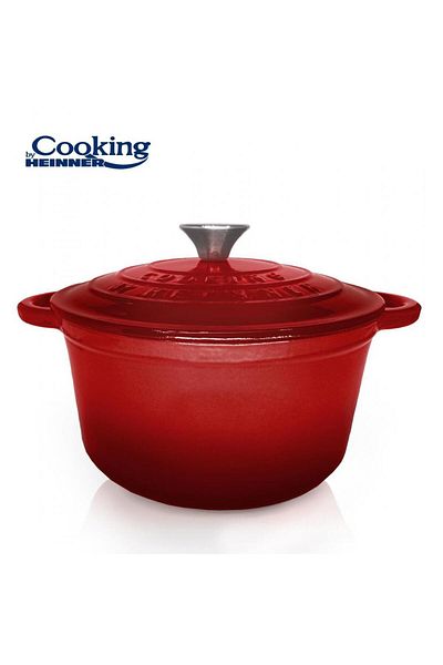 Heinner Heinner HR-KN-SM6 saucepan, RED LINE, enameled cast iron + Lid, 6L, 28 x 13 cm