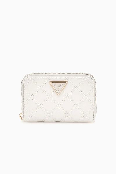 Guess Women's White Giully Medium Size Zippered Wallet
