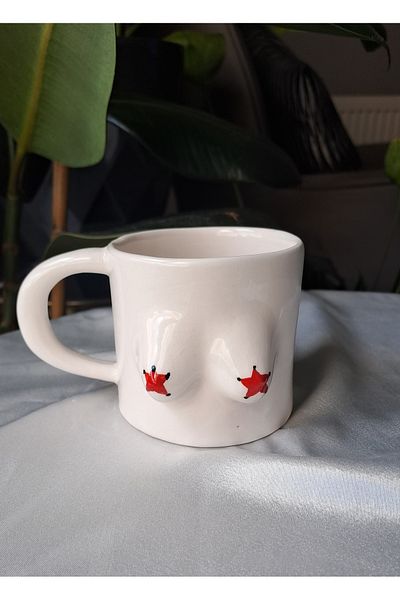 Gonulella Mammary Mug Breasted Mug - Breast Mug / Chest Ceramic Mug