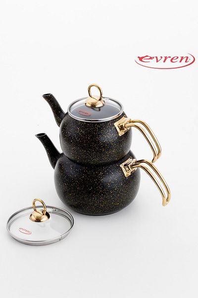 Evren GOLD STONE MIDDLE TEAPOT SET