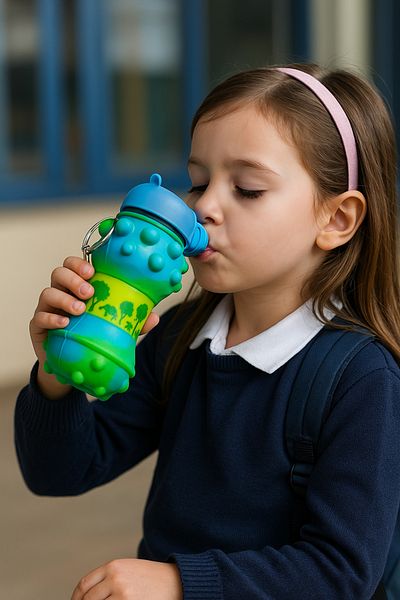 tozlupazar Slikon Drinker 550ml Seal-Free Foldable School Office Camping Travel Drinker