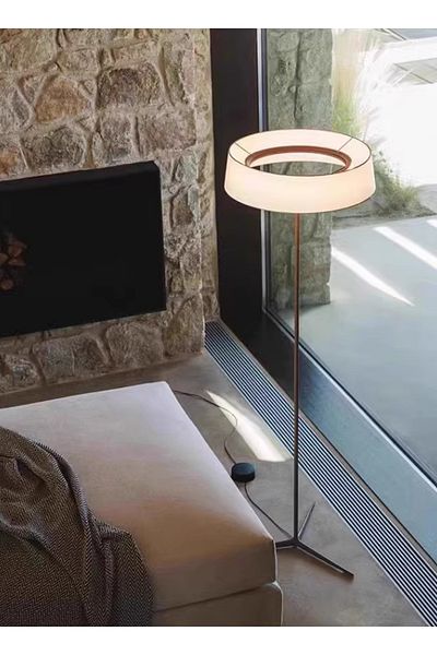 sharpdo مصباح أرضي LED عالي الجودة لغرفة النوم وغرفة المعيشة، مع غطاء مصباح قطني