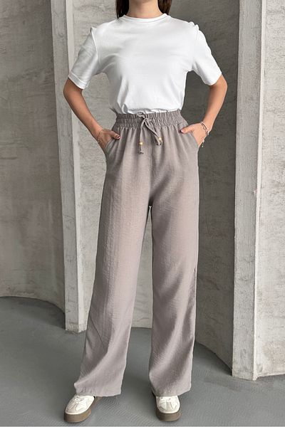 macharel jeans Wide Leg Ayrobin Linen Trousers