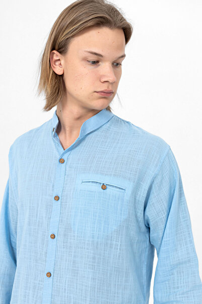 TCT TEKSTİL ЧОЛОВІЧА СОРОЧКА З ДОВГИМИ РУКАВАМИ І КОМИРОМ-4550