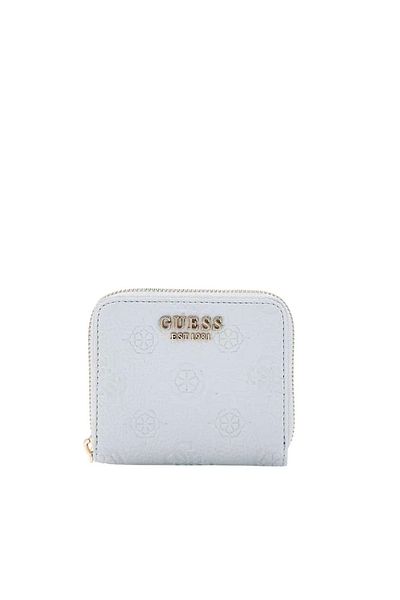 Guess Women's Blue White Cresidia Small Zipper Wallet