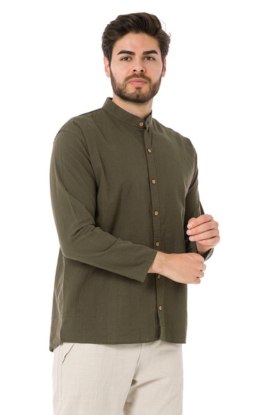 TCT TEKSTİL ΑΝΔΡΙΚΟ ΠΟΥΚΑΜΙΣΟ ΜΕ ΜΑΚΡΥ ΜΑΝΙΚΙΑ ΜΕ ΚΟΛΑΡΟ ΣΑΝΤΟΥΚΛΟ-4550