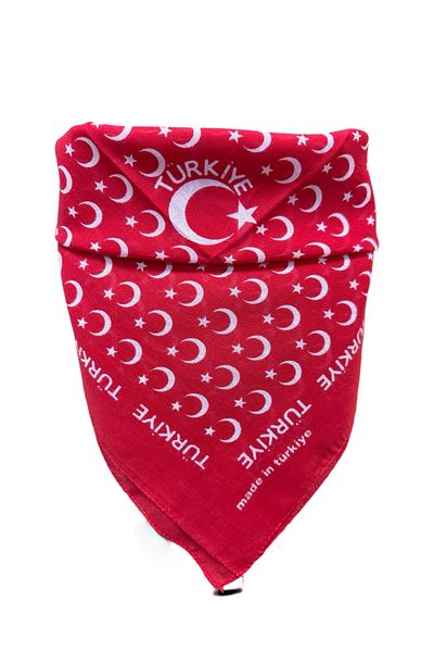 MAZEN Red Color Bandana Scarf Türkiye Written Republic 29 October 23 April