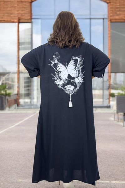 yagmurberen ROCHIE MĂRIME MĂRIME BUMBAC VISCOSĂ MĂRIME MĂRIME CU DETALII DE BRODERIE BORCĂNĂÎN FATA                  BOR