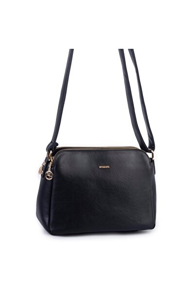 Nas Bag حقيبة مجلة نسائية من الجلد الناعم مكونة من 3 وحدات باللون الأسود فيكت...