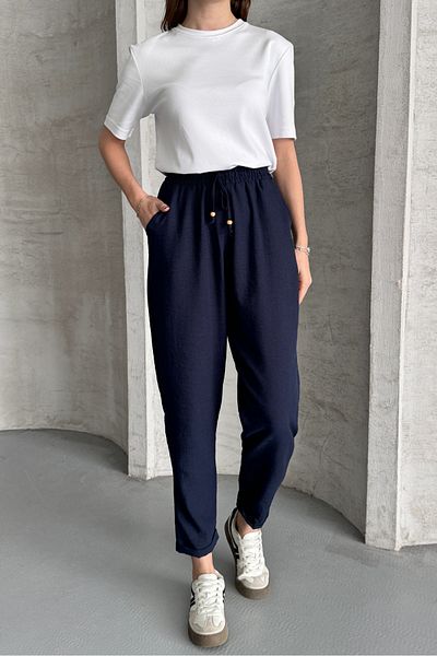 macharel jeans Narrow Leg Pocket Ayrobin Linen Trousers
