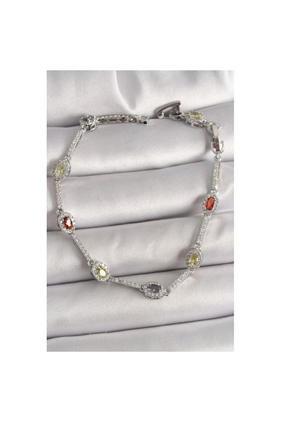 Skygo Silver Color Zircon Stone Drop Bracelet for Women - Tj-Bb6873