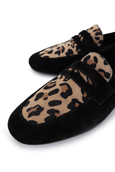 Tamer Tanca Жіночі мокасини з натуральної шкіри чорні замшеві туфлі