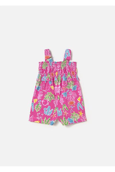 MAYORAL Fuchsia Baby Girl Printed Short Jumpsuit 1839
