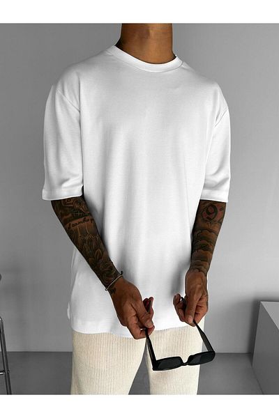 ablukaonline Λευκό ανδρικό μπλουζάκι Oversize Basic