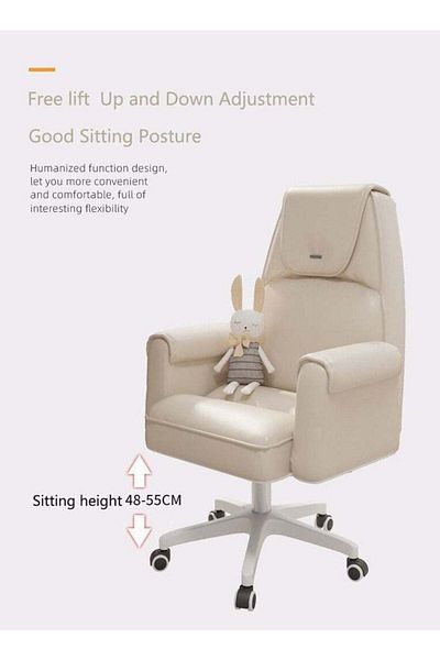 COOYA Home Computer Chair Seat, With Silent Wheel Slide, Five Positions, PU Soft Plastic, for Home