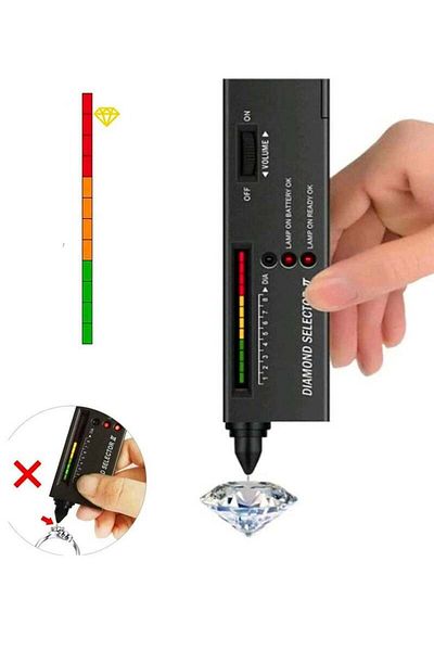 COOYA Professional Diamond Test Pen, Jeweller's Test Tool for Novices and Experts, 16x4x2.2xcm, Black