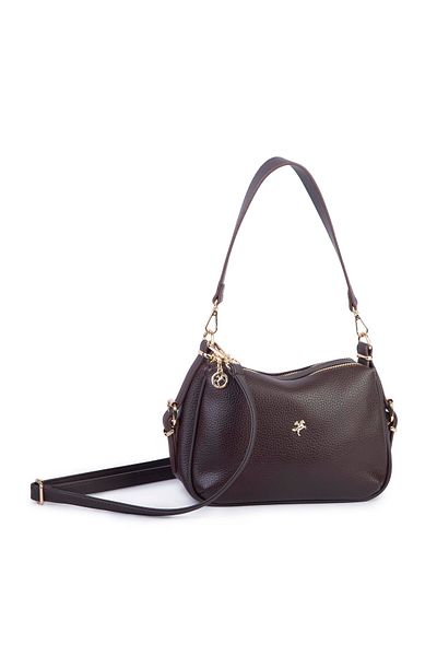 Nas Bag Geantă de umăr și crossbody pentru femei Design elegant cu mai multe compartimente (28x18 cm) Cafea Lopez