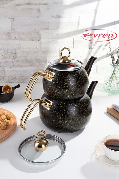 Evren GOLD STONE FAMILY TEAPOT SET
