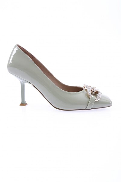 DGN Women's Mint Green Patent Leather Classic Heeled Shoes 916721085