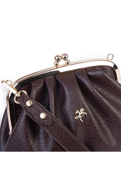 Nas Bag Mini geantă vintage pentru bursă de umăr și crossbody (23x15 cm) maro Victoria