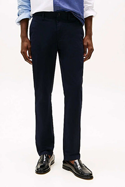 Tommy Hilfiger Erkek Th Denton Düz Paça Chino Pantolon - Lacivert
