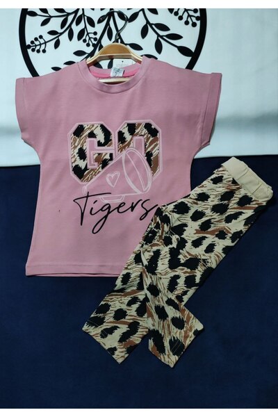 Beray Bebe Leopard Pattern Single Jersey Cotton Capri Girl Set