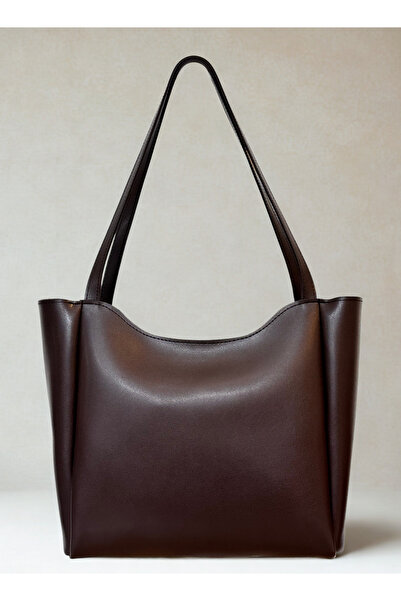 fular & bags Geantă de mână și de umăr maro pentru femei, cu fermoar și închi...