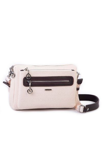 Nas Bag Geantă zilnică cu mai mulți ochi (lățime: 26 cm; lungime: 17 cm) Crem maro în relief