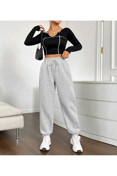 UYN SPORT Unisex Large Size Comfortable Fit Oversized Two Thread Gray Sweatpants