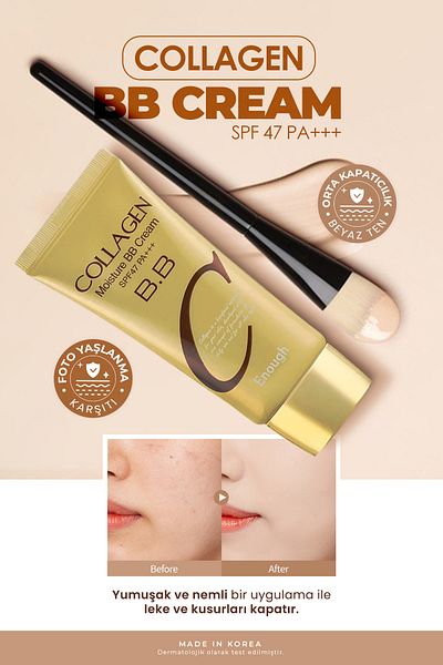 Enough Collagen Bb Cream - Moisturizing and Containing, SPF47 PA+++ 50gr