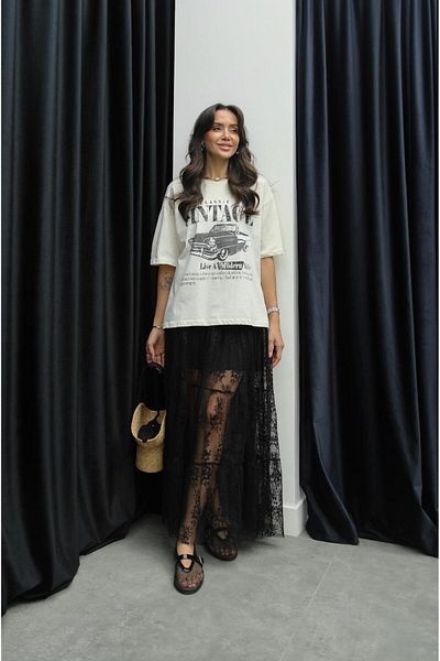 Havoş Μαύρη Mimsy Lace Maxi Φούστα