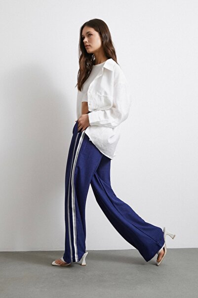Never more Elastic Waist Double Stripe Trousers Saks