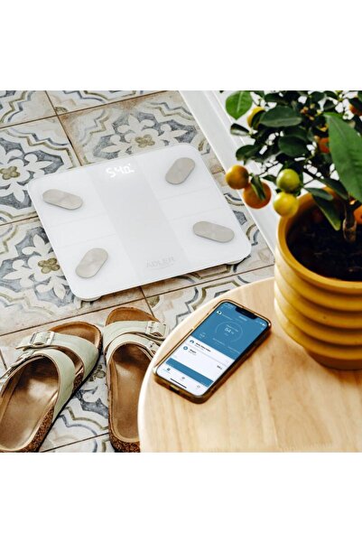 adler Adler AD 8186 smart electronic bathroom scale, Bluetooth, Tuya, LED display, 180 kg