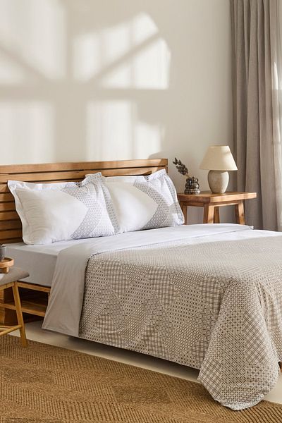Kaşmir Home Vlafo 100% Cotton Double Duvet Cover Set Gray