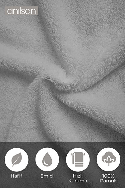 Anılsan 4-пакет сірих грецьких рушників - 50x90 см, 225 г, 100% бавовна, рушники для спа та готелів, підходять для щоденного використання