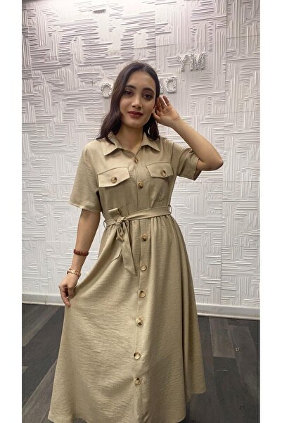 My Destino Μακρύ καλοκαιρινό λινό πουκάμισο