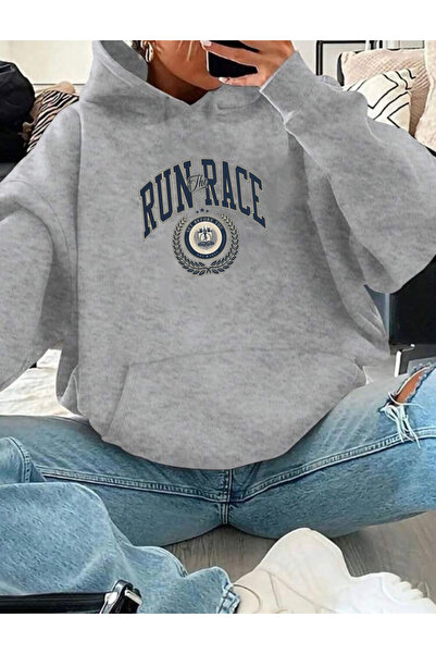 RPT MODA PREVELIKI SWEATSHIRT SA TISKOM ZA TRKANJE K Sa kapuljačom BASIC