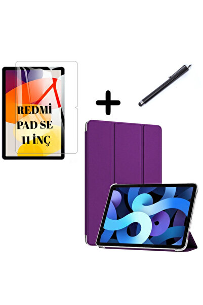 UnDePlus For Xiaomi Redmi Pad Se 11Inch Case Set Pu Leather Smart Tablet Case with Screen Protector+Pen