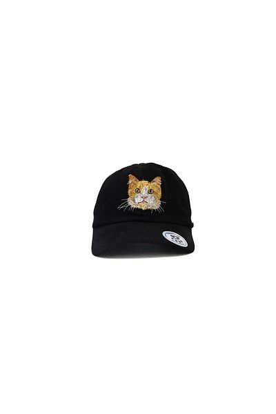 Trampoline Yellow Cat Embroidered Hat - Animal Figured Hat
