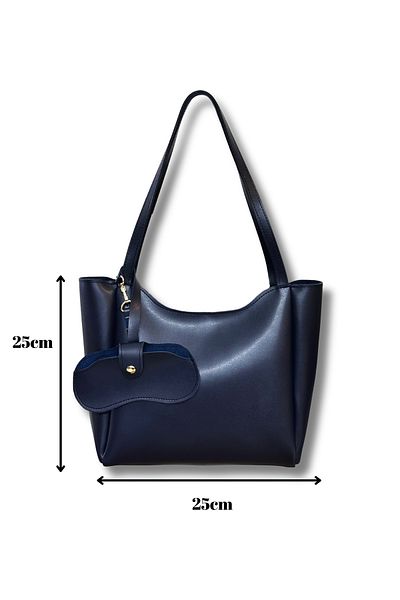 fular & bags Geantă de mână și de umăr pentru cumpărături pentru femei, cu husă pentru ochelari, cu fermoar și închidere cu capse