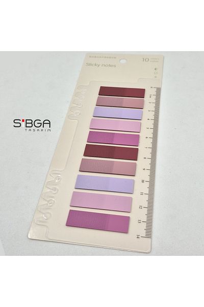 sibga tasarım Transparent Colored Post-It Note Paper - 200 Sheets Bookmark Sticker