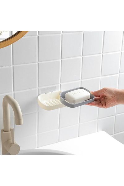 TİNEKE Double Layer Shower Soap Dish Self Adhesive 1 Piece