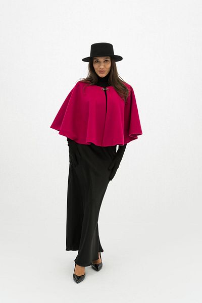 Gorgeaux Emilia Pink Cape and Black Skirt Set - 5XL(50)