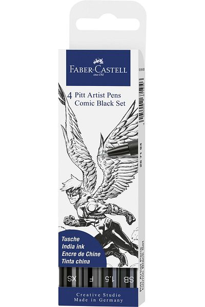 Faber Castell Pitt Artist Pen Set 4 Comic Black Faber-Castell