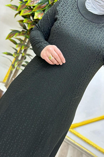 Elmas Tesettür Îmbrăcăminte pentru femei Hidžab Rochie jacquard de mărime mare